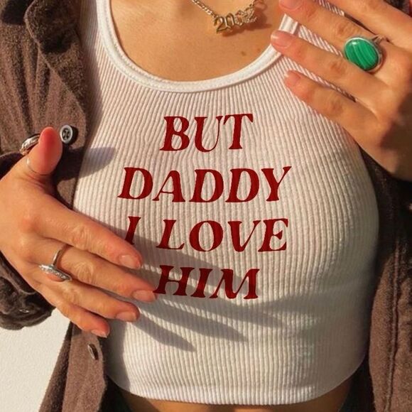 But Daddy I Love Him TTPD Tortured Poets Department Taylor Swift Tank Top Small - Picture 1 of 8
